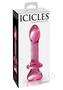 Icicles No. 82 Textured Glass Juicer Anal Probe With Heart Shaped Handle - Pink